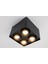 Frog Quad Siyah Renk Kare Sıva Üstü Spot Dekoratif Modern Aydınlatma 3000K GU10 Duy LED Ampul Dahil 4