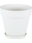 YS03 Yalı Saksı Drenaj Aparatlı Tabaklı Dekoratif Saksı 19CM, 3 Litre Kirli Beyaz 1