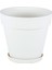 YS03 Yalı Saksı Drenaj Aparatlı Tabaklı Dekoratif Saksı 19CM, 3 Litre Kirli Beyaz 4