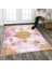 Dekoratif Özel Tasarım Pamuklu Dokuma Taban Yumuşak Dokulu Halı Mor 80 x 120 cm 3