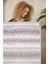 Dekoratif Özel Tasarım Pamuklu Dokuma Taban Yumuşak Dokulu Halı Mor - Krem 80 x 150 cm 2