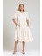 Kısa Kollu Kol Ucu Lastikli Fırfırlı Günlük Elbise | ELB34255 3