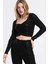 Uzun Kol Önü Lastik Büzgülü Buzi Payet Bluz BLZ34189 1