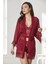 Saten Dörtlü Çeyiz Seti - 7005 Bordo 1