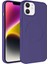 Apple iPhone 12 ile Uyumlu Kılıf Magsafe Uyumlu Wireless Şarj Özellikli Pastel Color Silikon Kapak Mürdüm 1