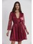 Saten Dantelli Gecelik Sabahlık Takım - 4065 Bordo 1