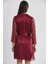 Saten Dantelli Gecelik Sabahlık Takım - 4065 Bordo 3