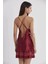 Saten Dantelli Gecelik Sabahlık Takım - 4065 Bordo 5