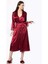 Kadın Saten Dantelli Gecelik & Sabahlık Takım - 4370 Bordo 1