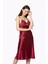 Kadın Saten Dantelli Gecelik & Sabahlık Takım - 4370 Bordo 3