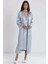 Kadın Saten Dantelli Gecelik & Sabahlık Takım - 4370 Mist 2