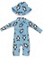 Unisex Bebek - Çocuk Mayo Tam Vücut Güneş Koruma Hassas Ten Penguen Desen Mayo Şapka Hediyeli 3