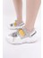 65140 Kadın Mega Kalın Taban Simli Cırtlı Sneakers Ayakkabı 1