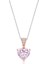 Pink Quartz Taşı Kalp Figürlü Gümüş Kolye 1