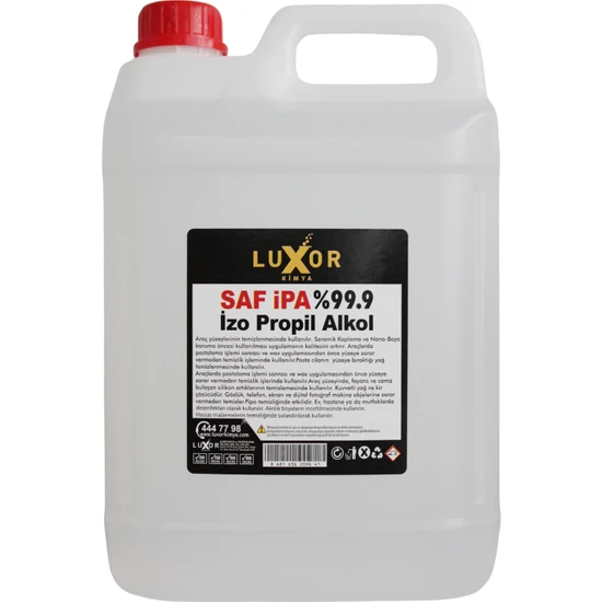 Saf Ipa %99 (Izopropil Alkol) 5 Litre Luxor Kimya