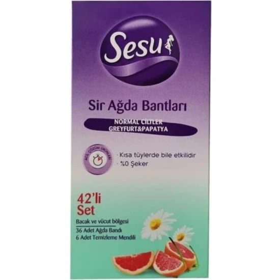 hepsiburada Sesu Sir Ağda Bandı Normal Cilt Greyfurt 42 Li hepsiburada Sesu Sir Ağda Bandı Normal Cilt Greyfurt 42 Li