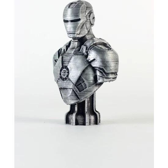 Marvel Iron Man Figürü 10 cm - Demir Adam Ironman Büst Metalik