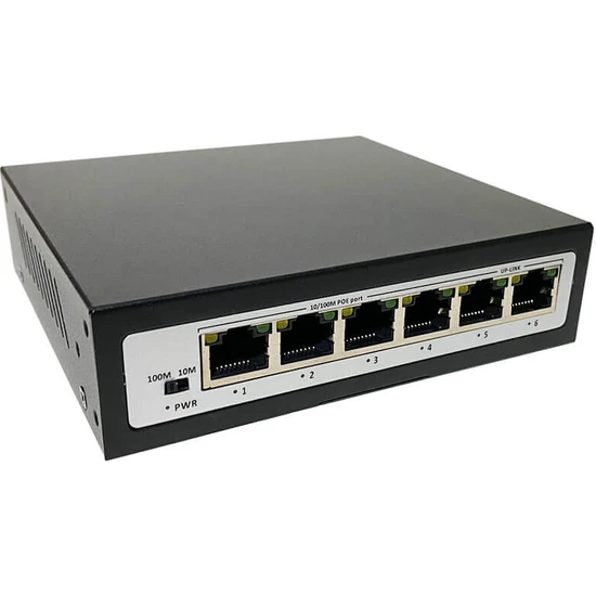 Wozlo 4+2 Port Ethernet Poe Switch - 6 Port (4+2) - 4 Poe Ports + 2 Uplink 10/100MBIT