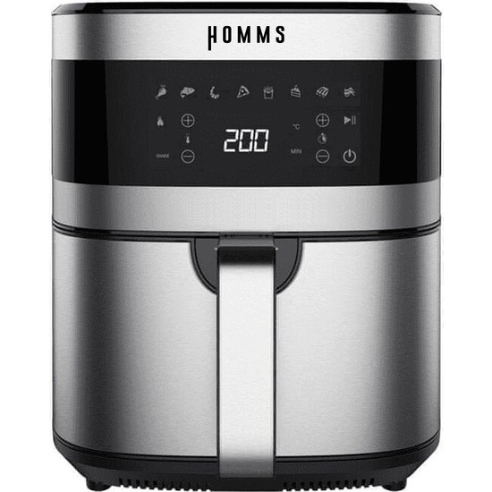 HOMMS H30 XXL 7 Litre Geniş Hazneli Dokunmatik 8 Ön Ayarlı Airfryer Sıcak Hava Fritözü