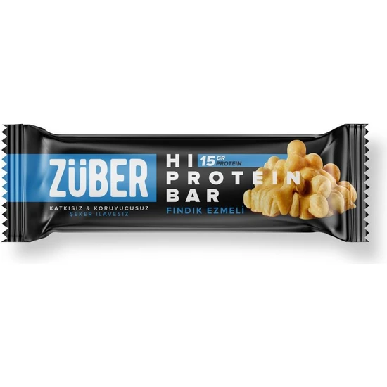 Züber Fındık Ezmeli Yüksek Protein Bar 12 x 45 gr