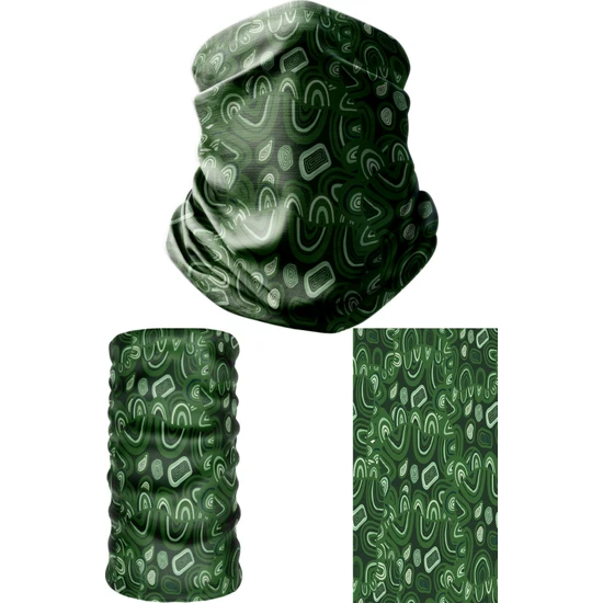 E-Taktik ® Extreme Yeşil Cam Desenli Boyunluk Bandana Maske Saç Bandı Toka
