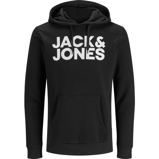 Jack & Jones Kapüsonlu Logo Baskili Sweatshirt - Corplogo