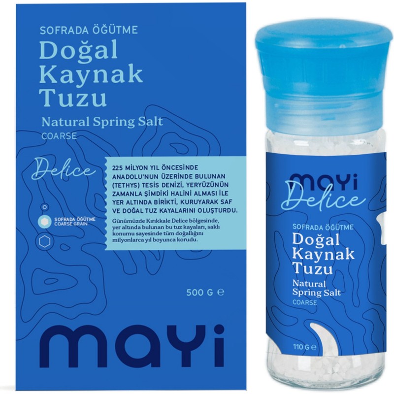 Mayi Tuz Mayi Mini Granül Tuz Paketi 610 gr Doğal Kaya Tuzu Menşei Türkiye İri Taneli Yapı