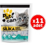 Patican 11 Adet Silika Kristal Kedi Kumu 3.8 lt Kokusuz Topaklaşmayan Kalın Taneli Ürün