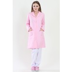 Moda Canel Uzun Boy Mono Yaka Kadın İş Önlüğü Pembe
