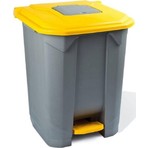 Planet Konteyner Bahçe Çöp Kovası Tekerlekli Sarı Kapak 50 lt