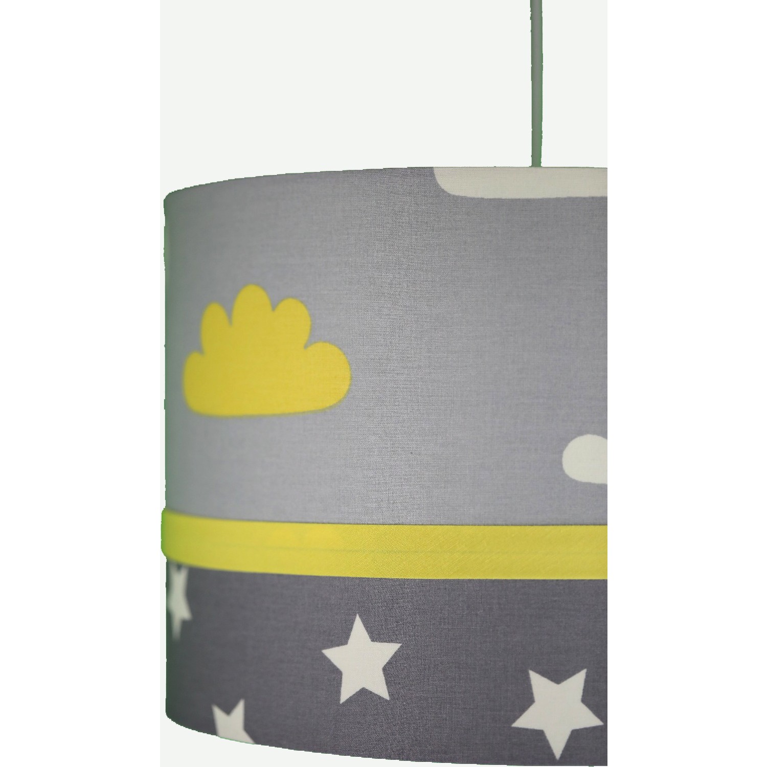 İnka Gri Sarı Bulut Yıldız Desen Çocuk Odası Bebek Odası