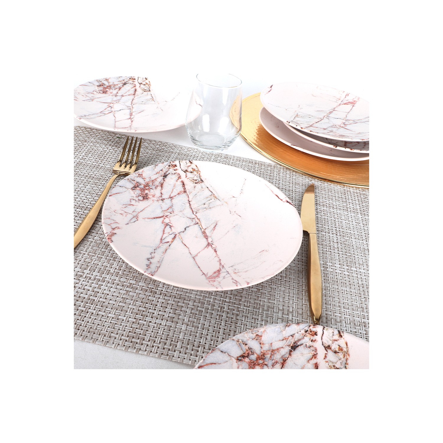 Keramika Kahverengi Mermer Pasta Tabağı 20 cm 6 Adet 17802 Fiyatı