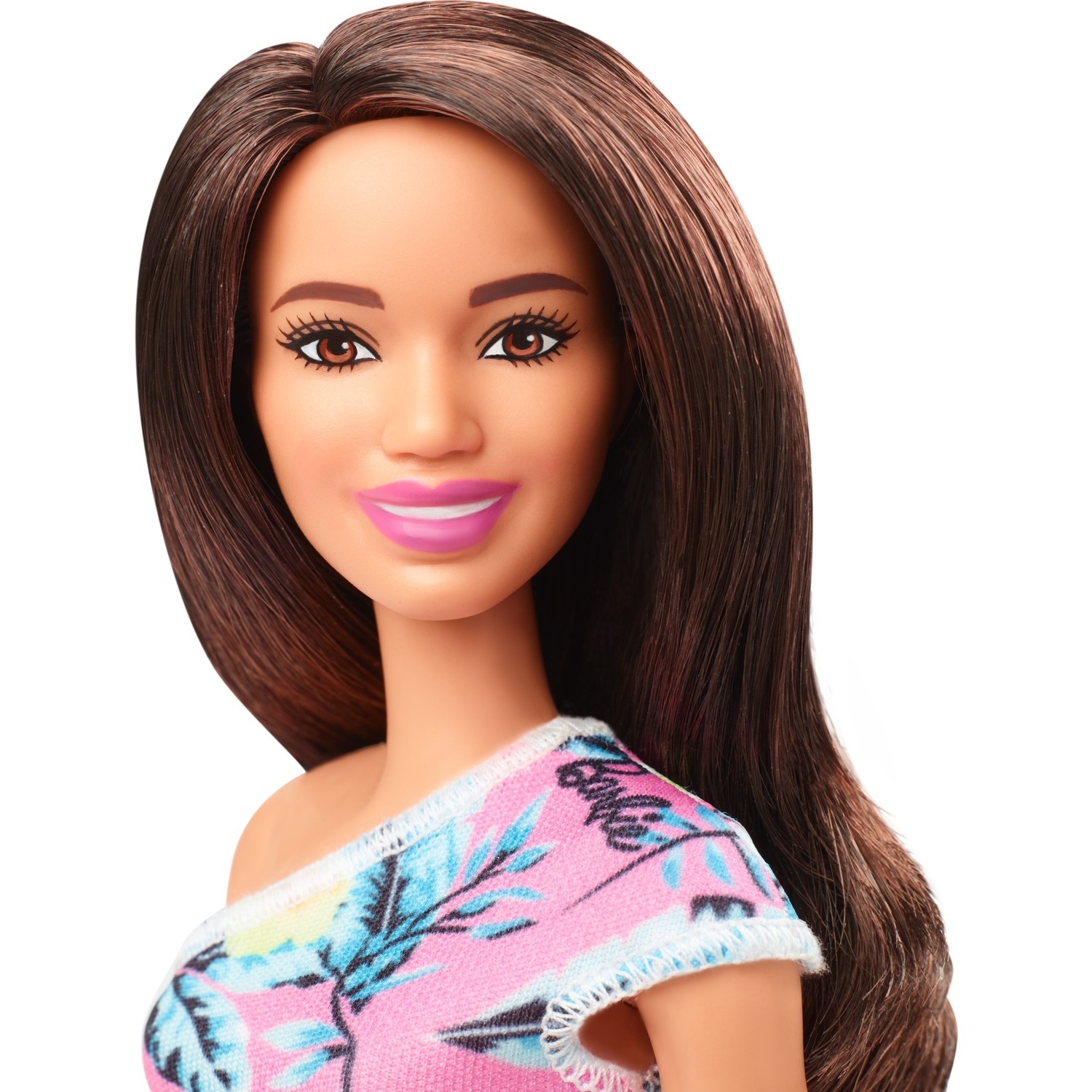 Barbie Bebek Koyu Kahverengi Saçlı, Renkli Elbiseli Barbie Bebek Koyu Kahverengi Saçlı, Renkli Elbiseli