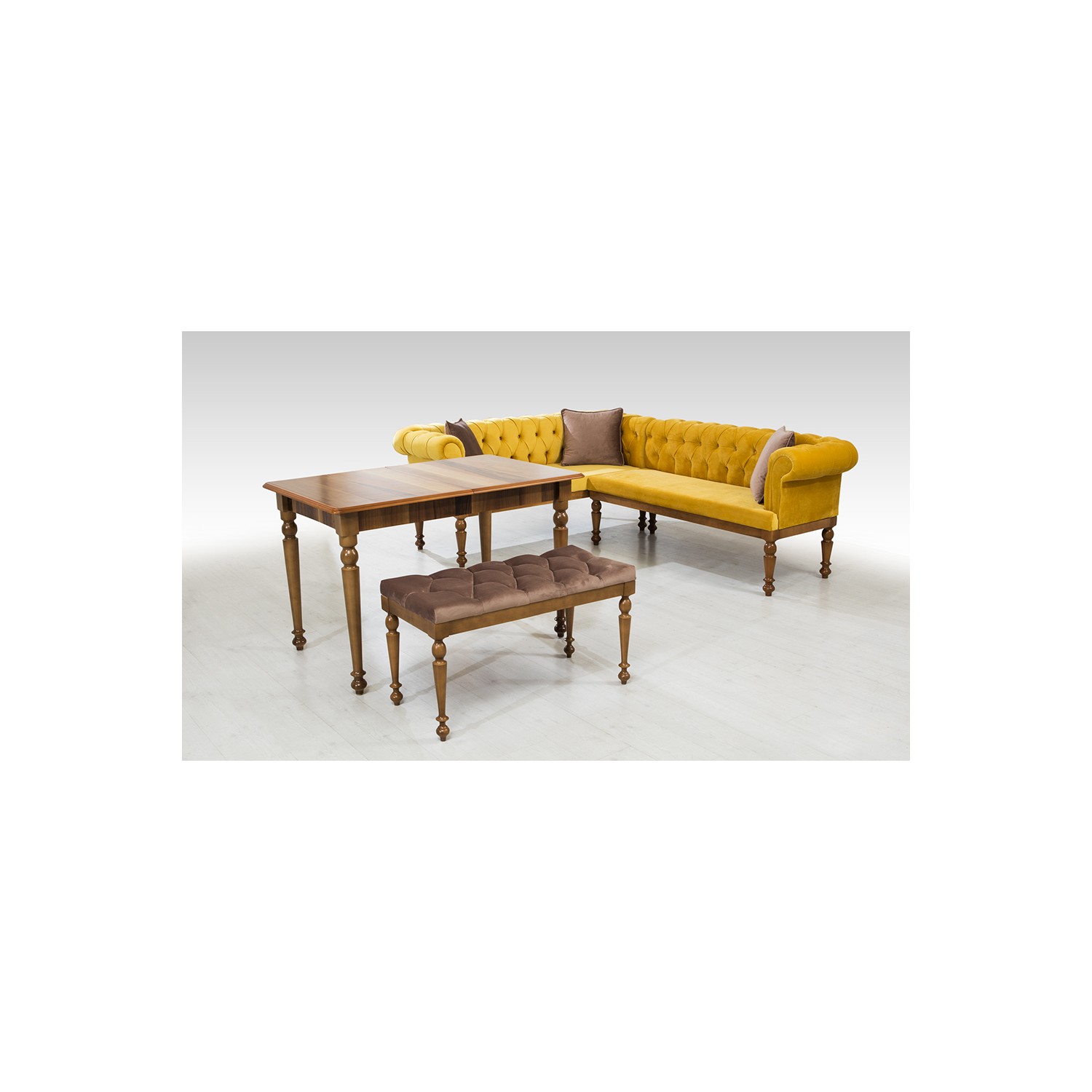 Yıldız Mobilya Elit Chester Sarı Mutfak Köşe Takımı Fiyatı