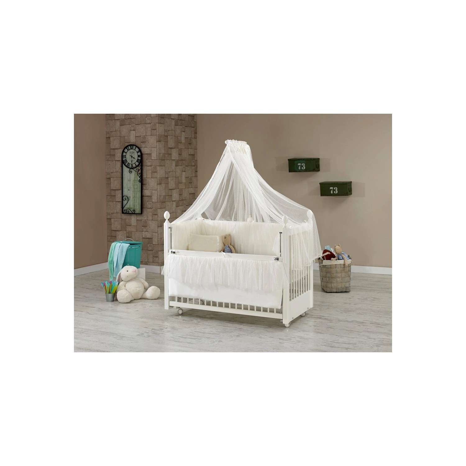 Meltem Smart Kral Sallanır Ahşap Anne Yanı Beşik 60x120