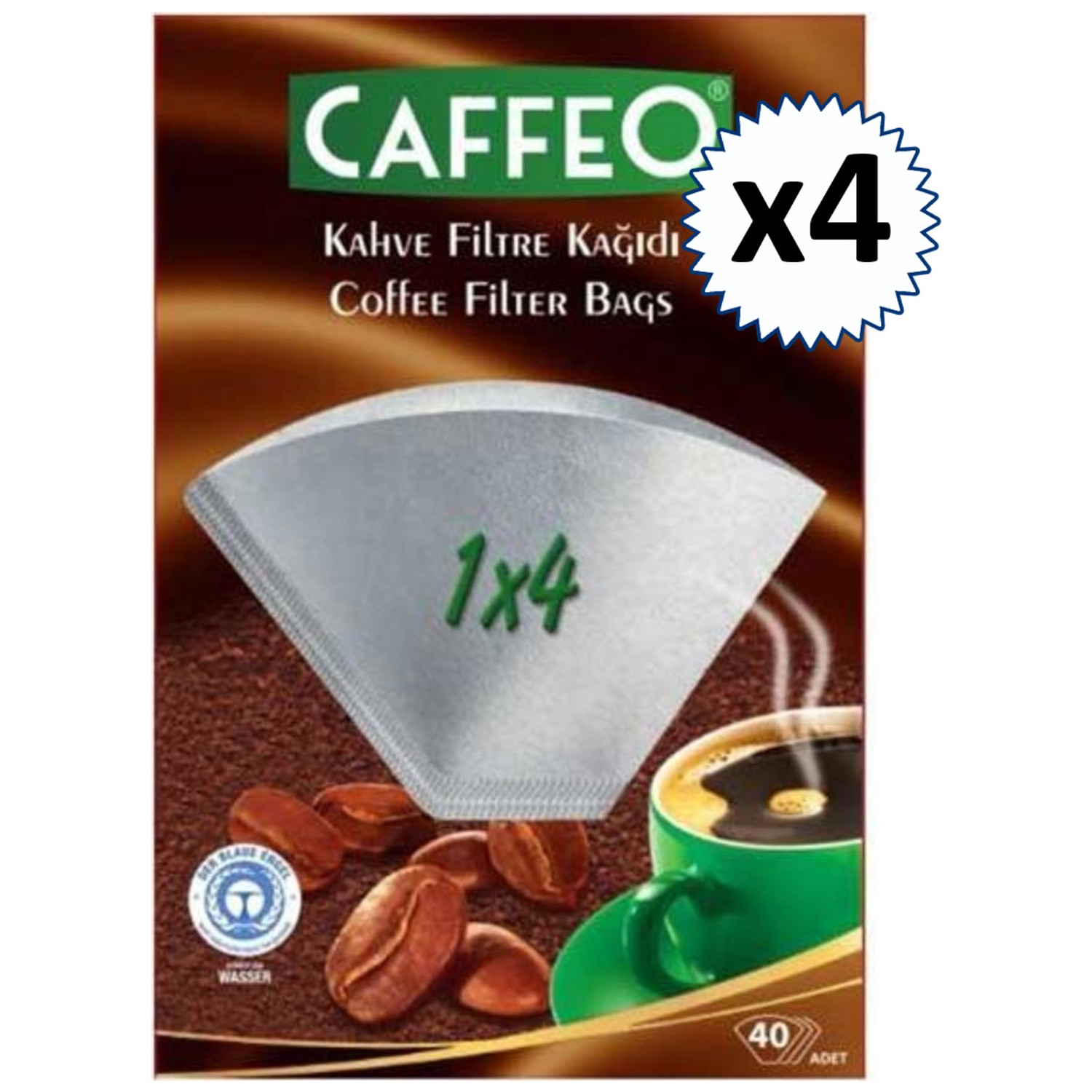 Caffeo Filtre Kahve Kağıdı 1x4 4 Numara 40�lı 4 Paket 160�lı Fiyatı