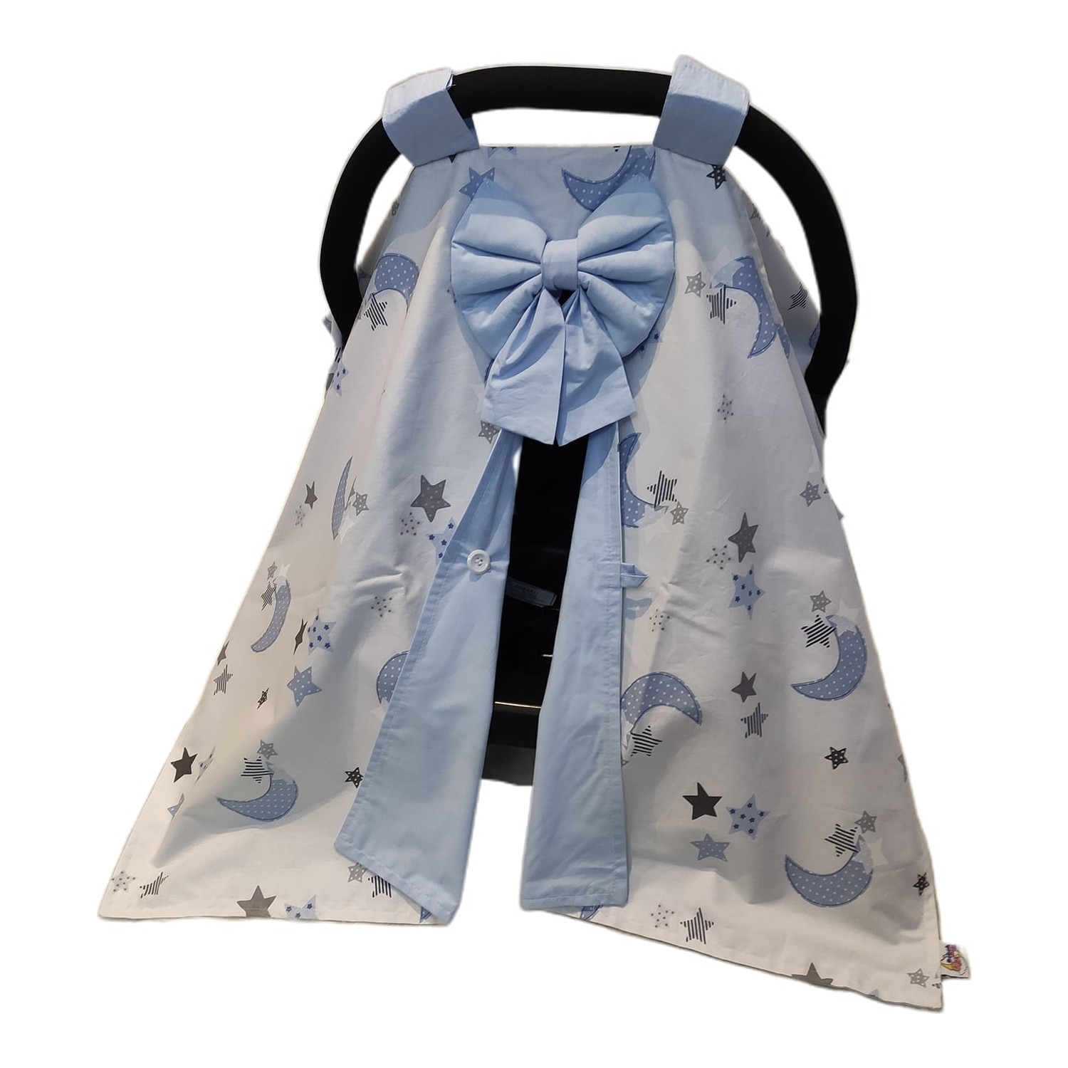 Bebek Atölyesi Mavi Ay Desenli Puset Örtüsü Fiyatı