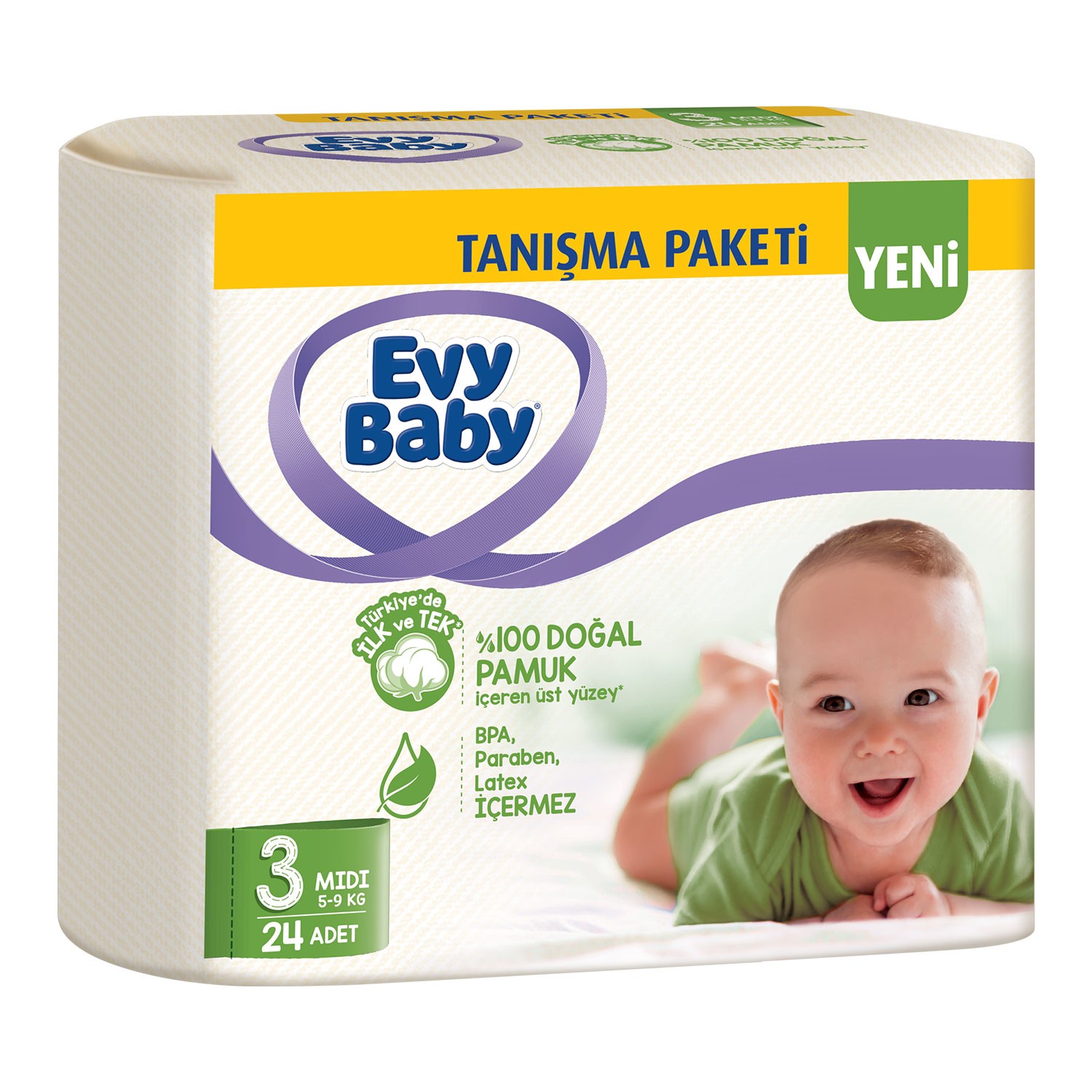 Evy Baby Bebek Bezi 3 Beden Midi Tanışma Paketi 24�lü Fiyatı