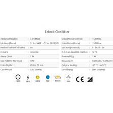 Cata Ct-5170 Sensörlü Ledli Koridor Armatür  Günışığı