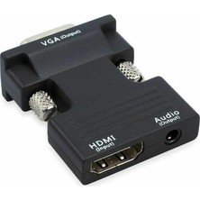 Alfais 4499 Ses Destekli HDMI To VGA Dönüştürücü Adaptör