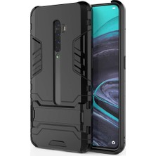 Microcase Oppo Reno 2 Alfa Serisi Armor Standlı Perfect Koruma Kılıf Siyah