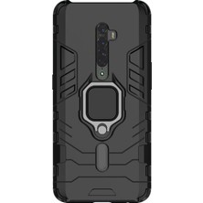 Microcase Oppo Reno 2 Batman Serisi Yüzük Standlı Armor Kılıf Siyah