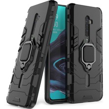 Microcase Oppo Reno 2 Batman Serisi Yüzük Standlı Armor Kılıf Siyah