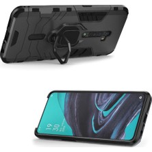 Microcase Oppo Reno 2 Batman Serisi Yüzük Standlı Armor Kılıf Siyah