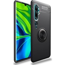 Microcase Xiaomi Mi Note 10 - Mi Note 10 Pro Focus Serisi Yüzük Standlı Silikon Kılıf Siyah