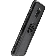 Microcase Xiaomi Redmi 8 Rome Serisi Yüzük Standlı Armor Kılıf Siyah