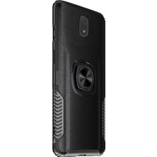 Microcase Xiaomi Redmi 8A Rome Serisi Yüzük Standlı Armor Kılıf Siyah