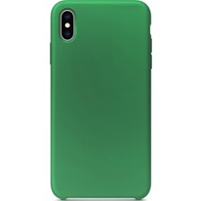 Case 4U Apple iPhone X Kılıf Silk Silikon + Cam Ekran Koruyucu Midnight Green