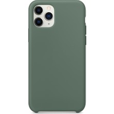 Case 4U Apple iPhone 11 Pro Kılıf Silk Silikon + Cam Ekran Koruyucu Midnight Green