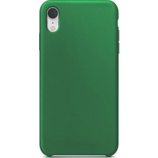 Case 4U Apple iPhone XR Kılıf Silk Silikon + Cam Ekran Koruyucu Midnight Green